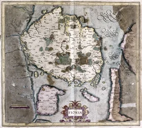 Denmark (the Island Langeland with Odense) (engraving)