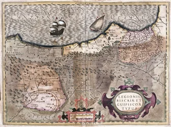 Oviedo, Burgos, Bilbao, Bayonne (Asturias), Spain (engraving)