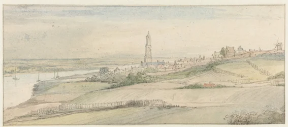 View of Rhenen and the Rhine from the East