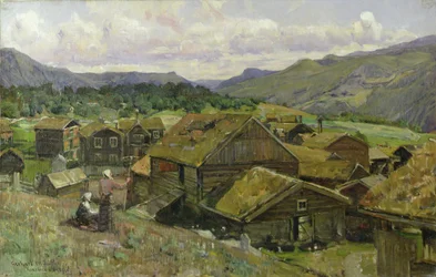 A Norwegian Village with Two Women