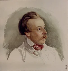 Portrait of the painter Alexander von Kotzebue 1815-1889, 1840s
