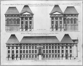 Elevation of the Hopital des Enfants Trouves, engraved by Pierre Patte