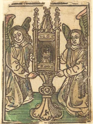 A Monstrance Held by Two Angels