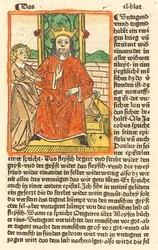 Crowned Man on a Throne with the Virgin Standing at the left