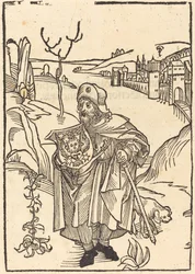 Gerson as Pilgrim with Town in Background