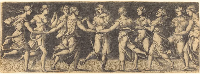 Apollo Dancing with the Nine Muses