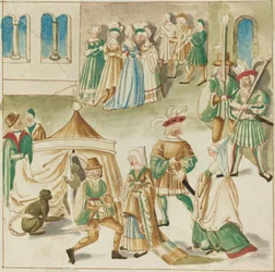 Court Amusements with Two Monkeys