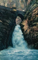 Eggentaler Waterfall on the Dolomite Road near Bolzano