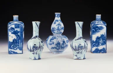 A Selection of Frankfurt Blue and White Ceramics in a Chinese Style, c.1700-10
