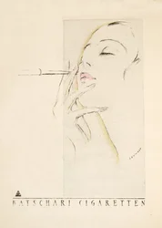 Advertisement for Batschari Cigarettes, from Styl, published 1922