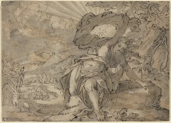 Allegorical Female Figure in a Landscape [recto], c.1600