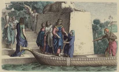 Ancient Egyptian Woman of High Rank Taking a Boat Trip