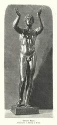 Ancient Greek bronze statue of a boy praying