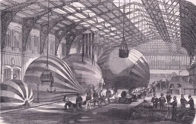 Balloon manufactory, Cassells History of the War between France and Germany published by Cassell and Company Limited, c.1890
