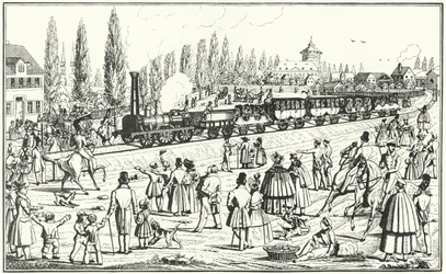 Bavarian Ludwig Railway between Nuremberg and Furth