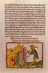 Belial at the Gates of Hell, illustration from a German translation of Das Buch Belial, 1473
