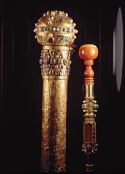 Case and mounted fragment of the Staff of St. Peter