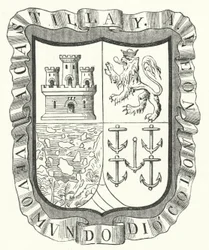 Coat of arms of Christopher Columbus (engraving)
