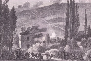 Combat at Chatillon, Cassells History of the War between France and Germany published by Cassell and Company Limited, c.1890