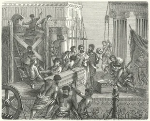 Construction of a temple on the Acropolis, Athens