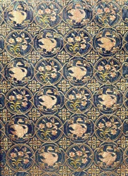 Detail (swans and fleur-de-lys curtain)