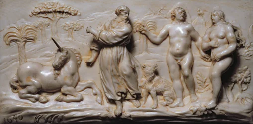 Detail (plaque from a South German Kunstcabinet, depicting Adam and Eve)