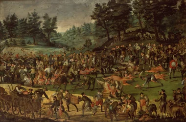 Duke of Wurttemberg his wife Dorothea von Baden and courtiers celebrating after the Hunt