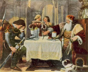 Eberhard the Greiner Cuts the Tablecloth Between Himself and His Son Ulrich