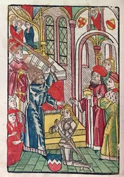 Emperor Sigismund (1367-1437) of Luxemburg dubbing a Knight