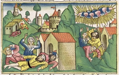 Exodus 11:1-10 The Seven Plagues of Egypt: the death of the eldest sons, from the Nuremberg Bible