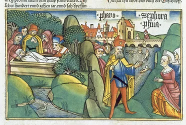 The Burial of Joseph and the story of the Hebrew midwives (from the 