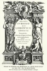 Facsimile of the title page of a 1583 edition of Italian poet Ludovico Ariosto