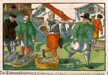 Fishmarket, from a German Manuscript, c.1650