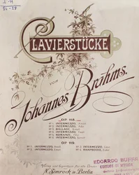 Frontispiece of Clavierstucke by Johannes Brahms