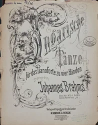 Frontispiece of Hungarian Dances by Johannes Brahms