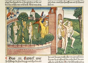 Genesis 3:1-24 The Temptation and The Expulsion from Paradise, from the Nuremberg Bible