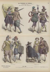 German military and bourgeois costumes, early 17th Century