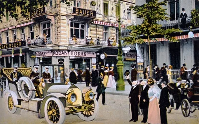 German postcard depicting parade of Kaiser Wilhelm II, c.1912