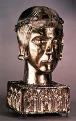 Gold Head of St. Eustace, c.1210, Germany