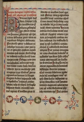 Harley 3973 f.1, Inhabited initial 