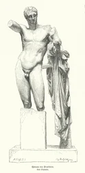 Hermes and the Infant Dionysus, statue by the Ancient Greek sculptor Praxiteles discovered in the ruins of the Temple of Hera, Olympia