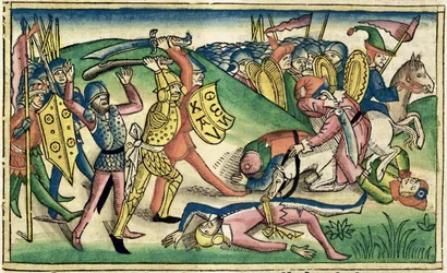 I Kings 15:16 War between Asa and Baasha, from the Nuremberg Bible