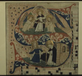 Illuminated Letter S From An Antiphon