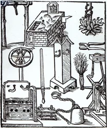 Instruments of Execution, Punishment and Torture, illustration from the Bamberger Halsgericht, 1507