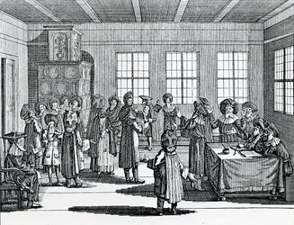 Jewish Divorce scene, from the 