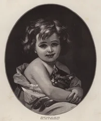 Little Girl Looking Forward to Christmas with Her Pet Cat