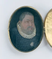 Locket containing wax miniature portrait of Landgrave Wilhelm IV