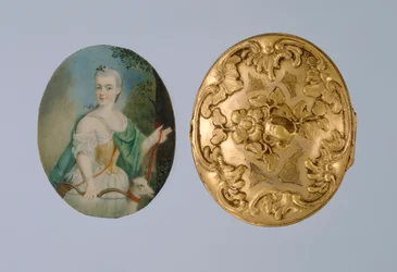 Locket with miniature of Wilhelmine as Diana, mid-18th century
