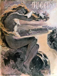 Lorelei and the Rhine River, cover of Jugend magazine special issue devoted to Heinrich Heine, 9th December 1899
