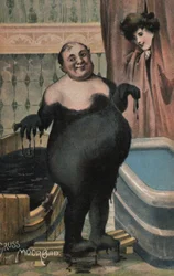 Man taking a mud bath